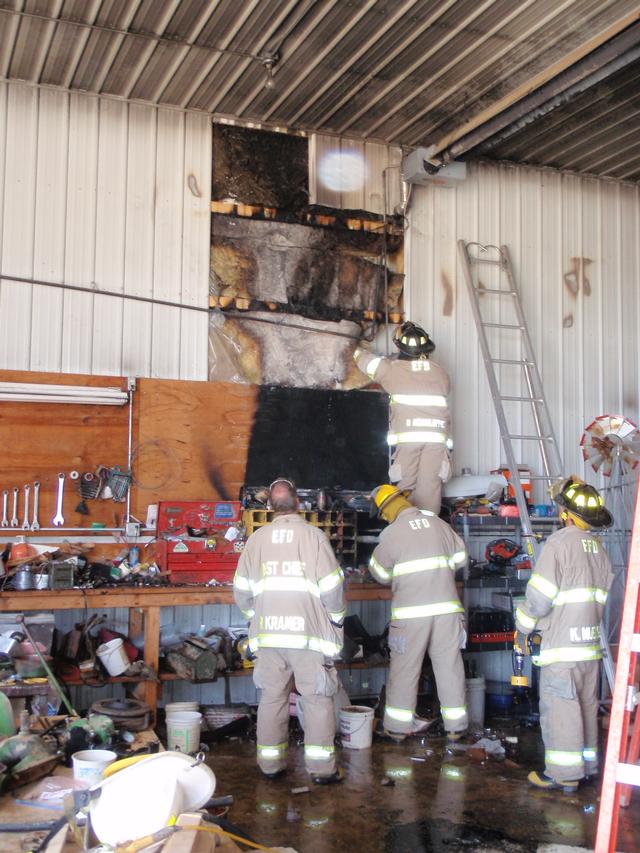 Shed fire, May 18, 2010. Mark Hefel farm.